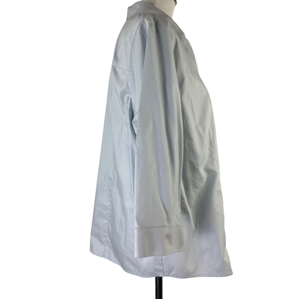 Chicos Wrinkle Resistant Cotton Button Down Shirt Blue 3/4 Sleeve Womens 3 US XL - Picture 4 of 11